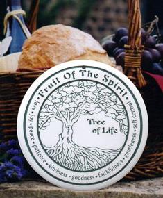 img 1 attached to 🌳 Green Tree of Life Handcrafted Bread Warming Stone by Seneca Ceramics