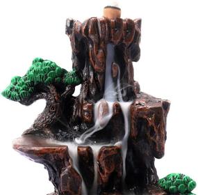 img 2 attached to 🏞️ Waterfall Mountain Backflow Incense Burner Tower with 50 Backflow Incense Cones and 50 Incense Sticks - Home Decor, Office Decoration, Yoga, Aromatherapy Ornament