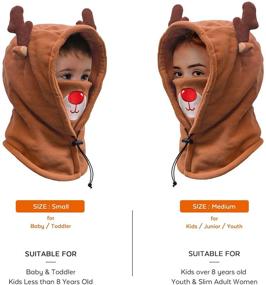 img 3 attached to 🧣 FCY Kids Balaclava Face Mask - Reusable & Washable Cloth Full Face Mask for Boys & Girls - Windproof Dust Mask Winter Hat