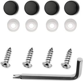 img 4 attached to 🔒 Stainless Steel License Plate Frame Security Screws, Rust Resistant, Anti-Theft, Self Tapping Fasteners with Black Caps (M6x20mm)