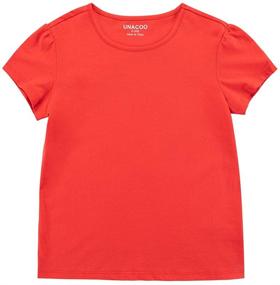 img 3 attached to 👕 UNACOO Toddler Girls' Basic T-Shirt Pack - Round Neck Classic Short Sleeve Jersey Tee Sets