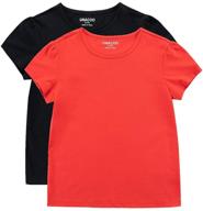 👕 unacoo toddler girls' basic t-shirt pack - round neck classic short sleeve jersey tee sets logo