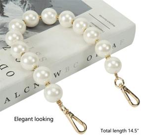 img 2 attached to 👜 Glam Up Your Handbag: Xiazw Elegant Bead Pearl Handle Strap Chain Charms Accessory for Women Handbag, Purse, Clutch (Gold)