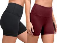 🩳 high waist power flex yoga shorts with tummy control - 2 pack for women by 90 degree by reflex logo