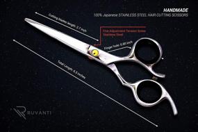 img 1 attached to 🔪 Premium Left Handed Professional Hair Scissors - 6.4" Japanese Super Cobalt Stainless Steel Lefty Shears for Barbers - Handmade Left Handed Hair Shears of Exceptional Quality