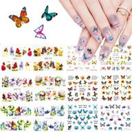 🦋 butterfly nail stickers - 12 sheets water transfer foil paper printing design decals for manicure, butterfly nail art stickers tips decor logo