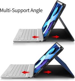 img 2 attached to 📱 10.9-inch iPad Air 4th Generation 2020 Keyboard Case - XIWMIX Detachable Wireless Bluetooth Keyboard Pencil Holder Slim Leather Smart Cover for New iPad Air