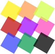 🎨 emart 12x12 прозрачный цветокоррекционный светофильтр: 9 пачек цветных наложений прозрачной пленки - 9 различных цветов для улучшения эффектов освещения логотип