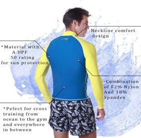 img 1 attached to 👕 MZ Garment Men's UV Sun Protection Rash Guard: UPF 50+ Long Sleeve Surfing Shirt