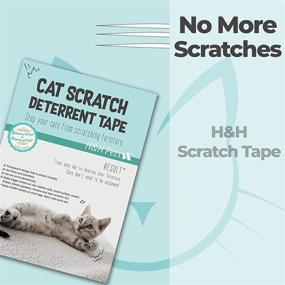 img 2 attached to 🐱 H&amp;H Pets Anti-Scratch Cat Training Tape - Furniture Protector Tap - Pet Safe &amp; Furniture Safe - 2-Size Sheets: 12”x17” &amp; 3”x17” ; Premium Cat Scratch Deterrent Tape