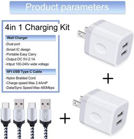 img 3 attached to ⚡️ Быстрая зарядка USB Type C с кабелем длиной 6 футов для Samsung Galaxy S21 Ultra/S21/S21+/S20 FE/Ultra 5G S20+ Note 21/20 Ultra/20/10/10+, Google Pixel 5/5XL/4a 5G/4a/4XL/4/3a - блок зарядки 2.1A