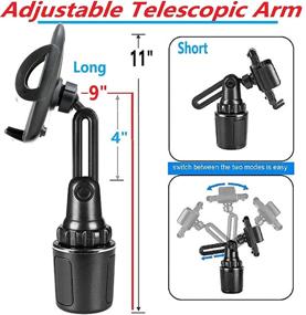 img 2 attached to 📱 TECOTEC Enhanced Cup Holder Phone Mount, Universal Adjustable Cup Phone Holder Compatible with All Cellphones / iPhone 12 Pro Max Mini Samsung Note 20 Ultra S21 Plus, etc. & Most GPS Devices