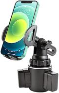 📱 tecotec enhanced cup holder phone mount, universal adjustable cup phone holder compatible with all cellphones / iphone 12 pro max mini samsung note 20 ultra s21 plus, etc. & most gps devices logo