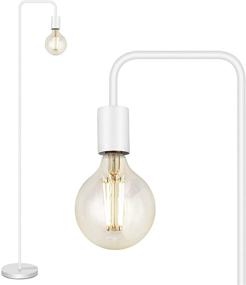 img 4 attached to Industrial BoostArea Floor Lamp, 63In Standing Lamp, E26 Socket, Metal Body, On/Off Footswitch, 🔦 ETL Listed, Modern Floor Lamp for Bedroom, Living Room, Minimalist Design, Vintage-Inspired, Mid-Age Style, White Finish