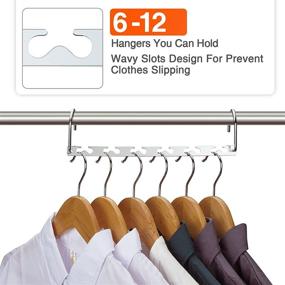 img 3 attached to 👕 Ulimart 12 Pack Space Saving Hangers | Closet Organizer and Storage | Upgraded Metal Space Saver Hanger Organizer for Closet, Wardrobe, Dorms, Clothes