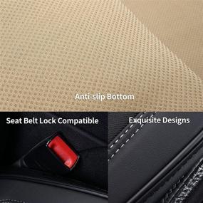 img 2 attached to 🚗 Waterproof Leatherette Car Seat Covers - Coverado Front Seat Protectors - 2 Pieces, Universal Fit for Most Vehicles, Sedans, SUVs, Trucks, and Vans - Pleated Pattern, Protective Seat Cushions