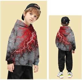 img 3 attached to 👕 Boys' Realistic Printed Pullover Sweatshirt with Pockets - Fashionable Hoodies & Sweatshirts