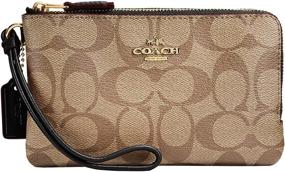 img 1 attached to Coach Signature Double Corner Wristlet Women's Handbags & Wallets and Wristlets