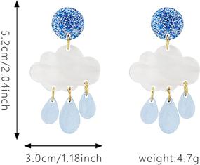 img 1 attached to 💎 YUNXI Cloud Dangle Earrings with Sparkling Glitter Crystal Teardrops - Statement Ear Jewelry Gifts for Women, Girls, Ideal for Christmas