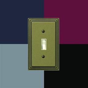 img 1 attached to AMERELLE 84RRB Single Rocker Cast Metal Wallplate in Rustic Brass – Enhanced SEO