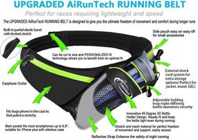 img 3 attached to 🔒 AiRunTech Upgraded Adjustable Hydration Belt with No Bounce, Cut-to-Size Strap Design for Men & Women. Running Belt with Water Bottle Holder and Large Pocket to Fit Most Smartphones.