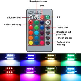 img 3 attached to 🌈 RGB-светодиодные лампы для козырьков 41мм 42мм 212-2 211-2 - 16-цветное удаленное управление заменой для карты купола и светильников для номеровной таблички.