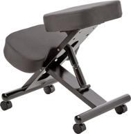 🪑 enhance office comfort with office star ergonomic knee chair: casters, memory foam, espresso wood base in black logo