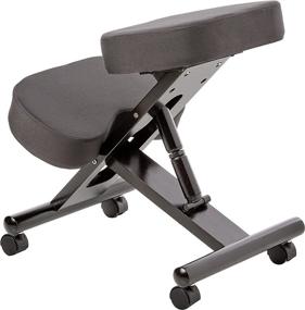 img 4 attached to 🪑 Enhance Office Comfort with Office Star Ergonomic Knee Chair: Casters, Memory Foam, Espresso Wood Base in Black