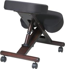 img 2 attached to 🪑 Enhance Office Comfort with Office Star Ergonomic Knee Chair: Casters, Memory Foam, Espresso Wood Base in Black