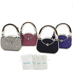 img 4 attached to 👜 ROFLYER Handbag Shape Design Metal Foldable Purse Bag Hook Table Hanger 4-Pack: Convenient & Stylish Accessory