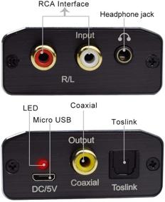 img 3 attached to 🔌 Tiancai Analog to Digital Aluminum Audio Converter with Power Adapter and Toslink Cable - Converts 3.5mm Jack or Stereo R/L to Toslink and Coaxial