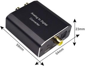 img 2 attached to 🔌 Tiancai Analog to Digital Aluminum Audio Converter with Power Adapter and Toslink Cable - Converts 3.5mm Jack or Stereo R/L to Toslink and Coaxial