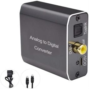 img 4 attached to 🔌 Tiancai Analog to Digital Aluminum Audio Converter with Power Adapter and Toslink Cable - Converts 3.5mm Jack or Stereo R/L to Toslink and Coaxial