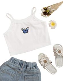 img 4 attached to 🦋 Stylish Romwe Girls' Summer Clothes: Butterfly Pattern Tops, Tees & Blouses