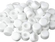 🚪 15-piece universal size rubber door bumper tips: white door stop caps for wall and floor protection logo