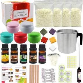 img 4 attached to 🕯️ Angela&amp;Alex 77 Pcs Candle Making Kit: DIY Craft Tools for Beginners with Soy Bean Wax, Pouring Pot, Wicks, Tins - Perfect Candle Making Gift Set