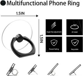 img 4 attached to 📱 5 Пакет прозрачных ободков для удерживания сотового телефона - 360° вращение рукоятки и подставка для iPhone и чехлов для телефонов.