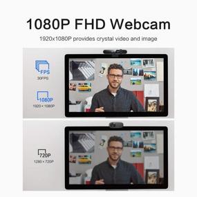 img 2 attached to AZDOME 1080P Webcam with Privacy Button/Cover, Stereo Microphone, Auto Light 📷 Correction - Streaming Webcam for Zoom, Skype, Teams, Conferencing and Video Calling