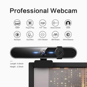 img 3 attached to AZDOME 1080P Webcam with Privacy Button/Cover, Stereo Microphone, Auto Light 📷 Correction - Streaming Webcam for Zoom, Skype, Teams, Conferencing and Video Calling