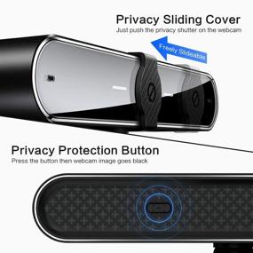 img 1 attached to AZDOME 1080P Webcam with Privacy Button/Cover, Stereo Microphone, Auto Light 📷 Correction - Streaming Webcam for Zoom, Skype, Teams, Conferencing and Video Calling