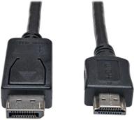 tripp lite кабель адаптер displayport в hdmi, dp к hdmi (m/m), p582-006, 1080p, 6 футов, черный - улучшенный seo логотип