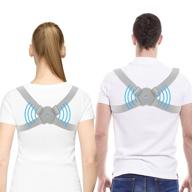 adjustable posture corrector for men and women with smart sensor vibration reminder - neck and shoulder support brace, breathable upper back straightener trainer (universal, for adults & kids) логотип