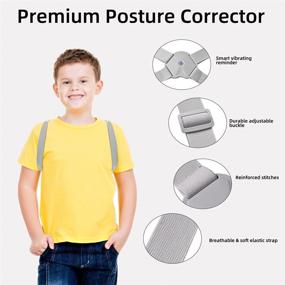 img 3 attached to Adjustable Posture Corrector for Men and Women with Smart Sensor Vibration Reminder - Neck and Shoulder Support Brace, Breathable Upper Back Straightener Trainer (Universal, for Adults & Kids)