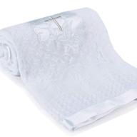 👶 booulfi baby blanket: unisex white knitted shawl with embroidered cross for baptism, summer, autumn & winter logo