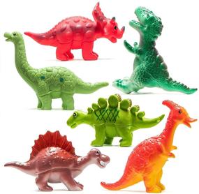 img 4 attached to 🦕 Забавные и безопасные динозавры для купания малышей, комплект из 6 штук - идеально подходит для веселых купаний и вечеринок с динозаврами!