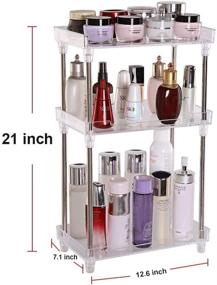 img 3 attached to 🛁 Bathroom Vanity Counter Organizer: 3-Tier Skincare Tray Shelf for Makeup, Perfume & More - Multi-Functional Acrylic Organizer for Bathroom, Kitchen, Living Room, and Dresser