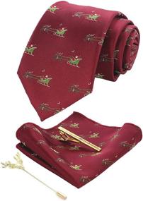 img 4 attached to 🎄 Festive Snowflake Christmas Necktie: JEMYGINS Men's Accessories for the Holiday Season