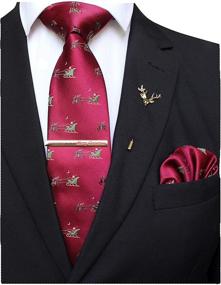 img 3 attached to 🎄 Festive Snowflake Christmas Necktie: JEMYGINS Men's Accessories for the Holiday Season