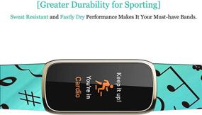 img 1 attached to Luxe Bands Silicone For Women - ENDIY Designer Aesthetic Personalized Patterned Strap Compatible With Fitbit Luxe 2021 Small - Blue Music Notes