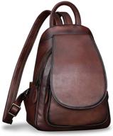 🎒 vintage handmade leather backpack: stylish rucksack for women's handbags, wallets, and satchels logo